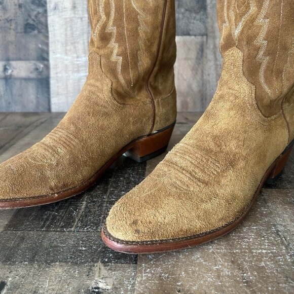 Lucchese N1518R4 Full Suede 1883 Western Cowboy Boots Mens 10 D - Picture 10 of 12